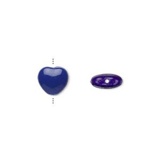 Picture of Heart Bead 8mm Opaque Dark Blue x10