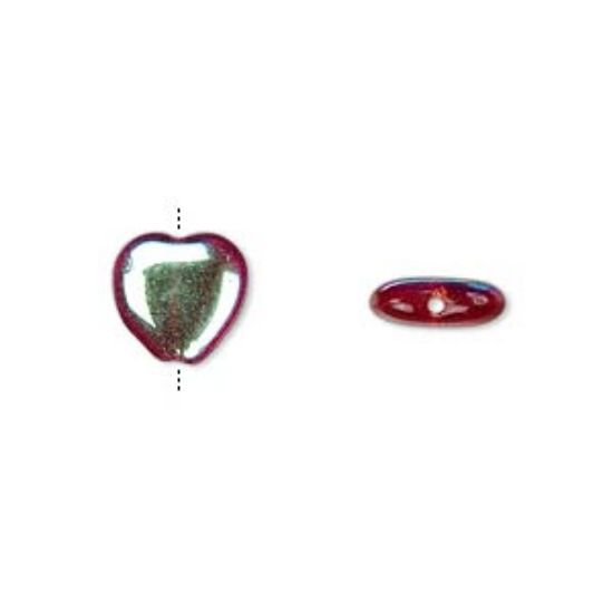 Picture of Hearts 10mm Ruby AB x10