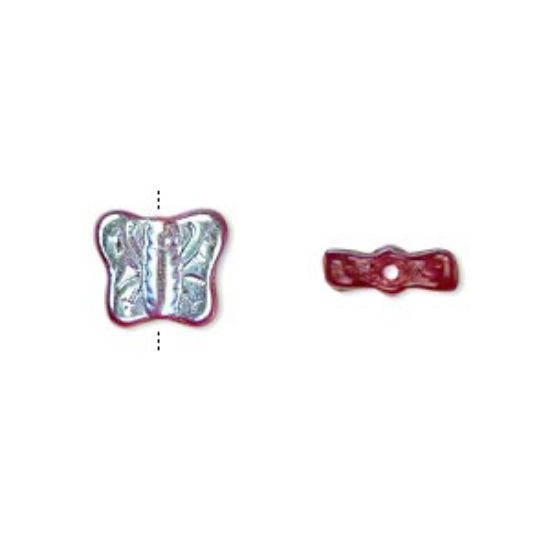 Picture of Butterfly Bead 11x9mm Ruby Red AB x10