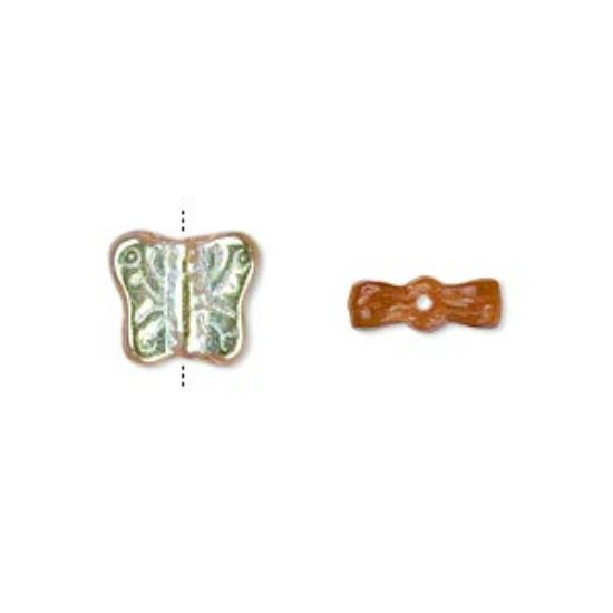 Picture of Butterfly Bead 11x9mm Topaz AB x10