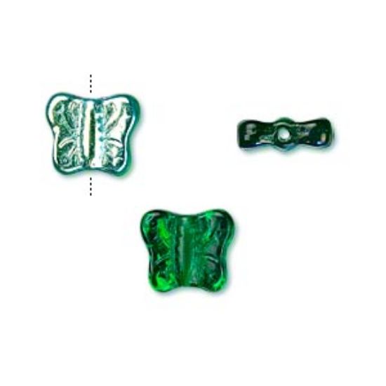 Picture of Butterfly Bead 11x9mm Emerald Green AB x10
