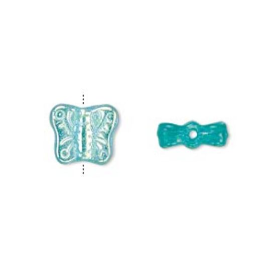 Picture of Butterfly Bead 11x9mm Light Aqua AB x10