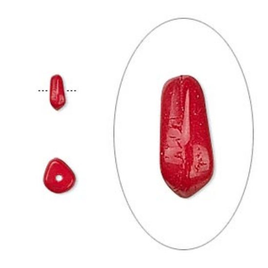 Picture of Preciosa bead 6x3mm flat triangle Opaque Red x20