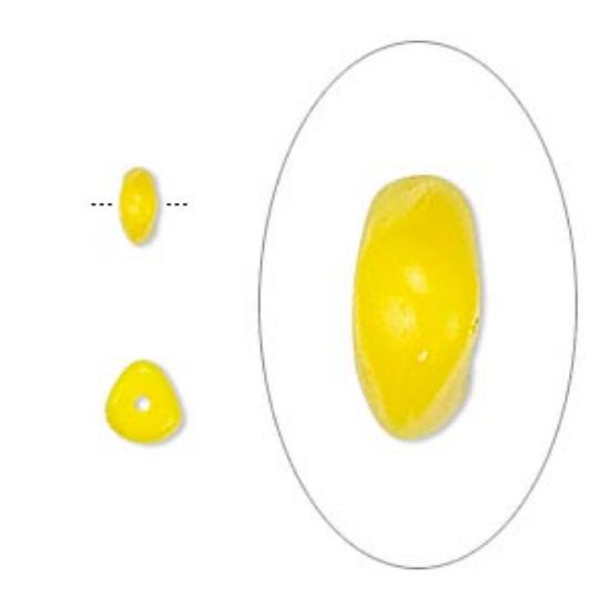 Picture of Preciosa bead 6x3mm flat triangle Opaque Yellow x20