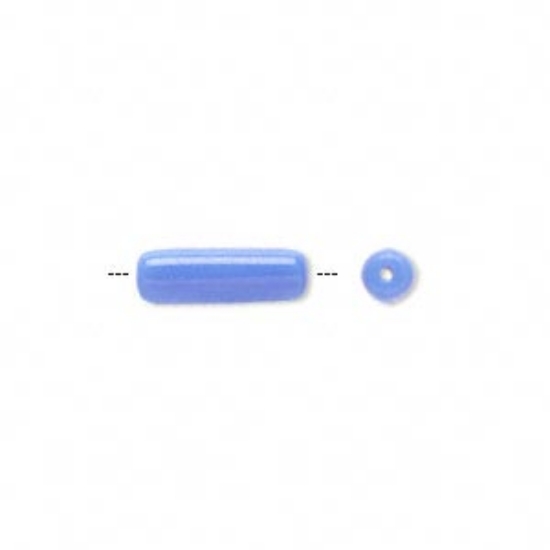 Picture of Czech glass bead 14x4.5mm tube Opaque Light Blue x10