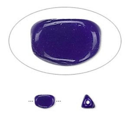 Picture of Bead, Preciosa Czech pressed glass, opaque dark blue, 7.5x4.5mm triangular oval. Sold per 16-inch strand.