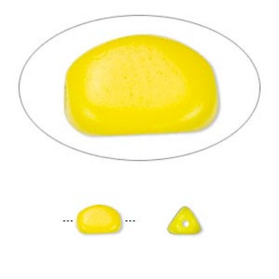 Picture of Triangular Oval Bead  7.5x4.5mm Opaque Yellow x30