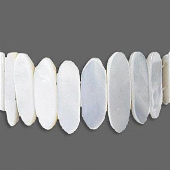 Picture of Bracelet, stretch, mother-of-pearl shell (natural),  25-30mm, 7 to 7-1/2 inches. Sold individually.