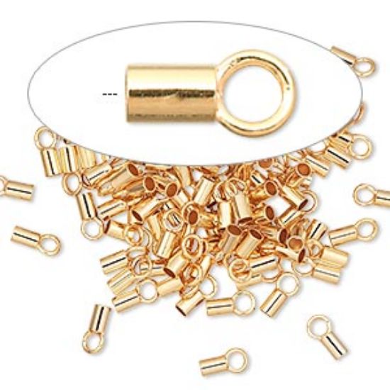 Picture of Tube Crimp 3.5x2mm w/ loop Gold Plated x10