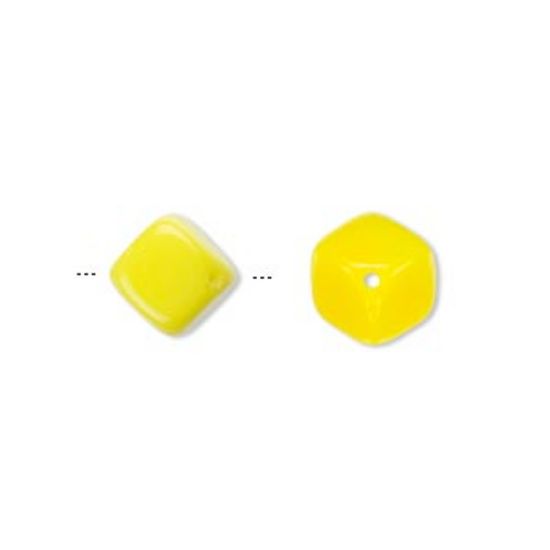 Picture of Cube Beads 8x10mm Opaque Yellow x10