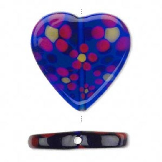 Picture of Czech Heart 27mm Blue and Red x1