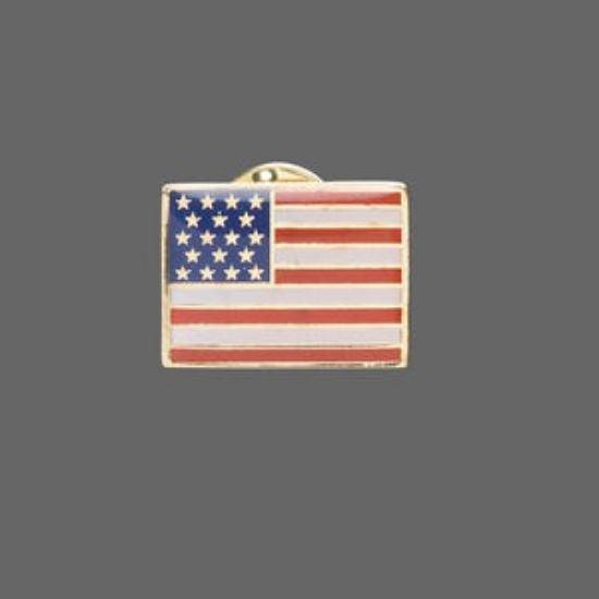 Picture of Enamel Spot pin  USA Flag  Gold Tone x1