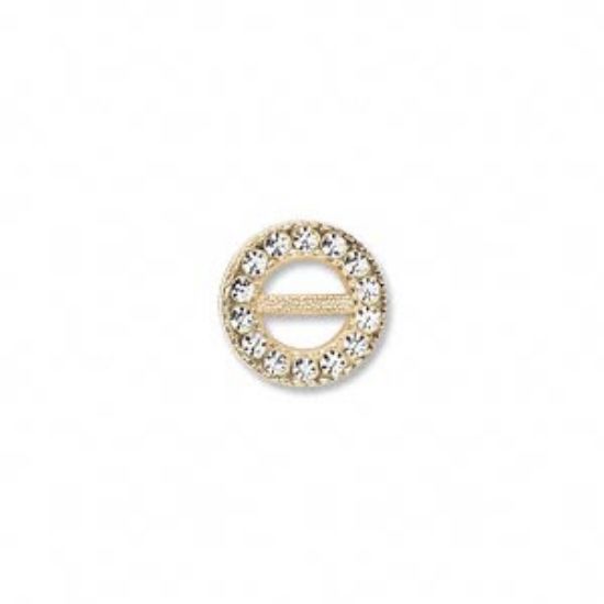 Picture of Component, Swarovski crystal and acrylic, gold and crystal clear, 12mm round. Sold per pkg of 2.