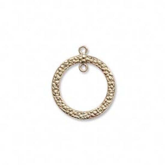 Picture of  14Kt Gold-Filled Pendant 17mm textured round with loop x1