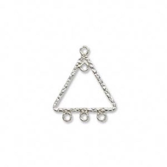 Picture of 925 Sterling Silver Drop 17x16mm textured triangle with 4 loops x1