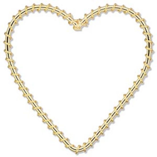 Picture of Component wire-wrapped heart 50mm Gold Tone x5