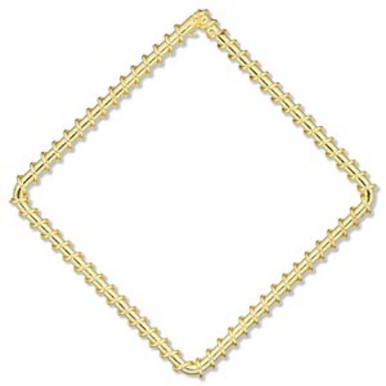 Picture of Componen wire-wrapped diamond 50x50mm Gold Tone x5