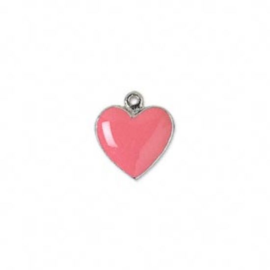 Picture of Charm Heart 13x12 mm Pink x1