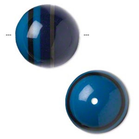 Picture of Bead resin multicolored 20mm striped round x2