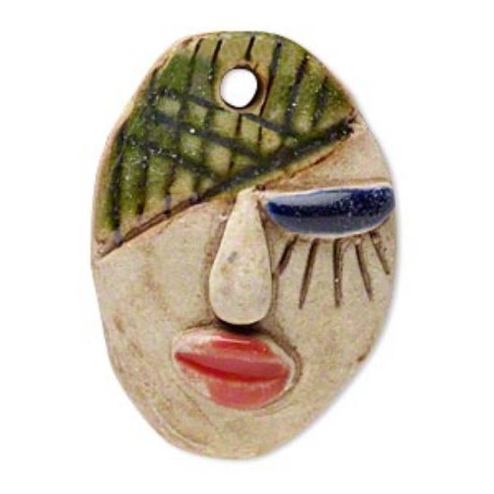 Picture of Ceramic Pendant Face Oval 38x27mm x1