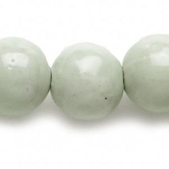 Picture of Bead, porcelain, sage green, 18-20mm round. Sold per 16-inch strand.