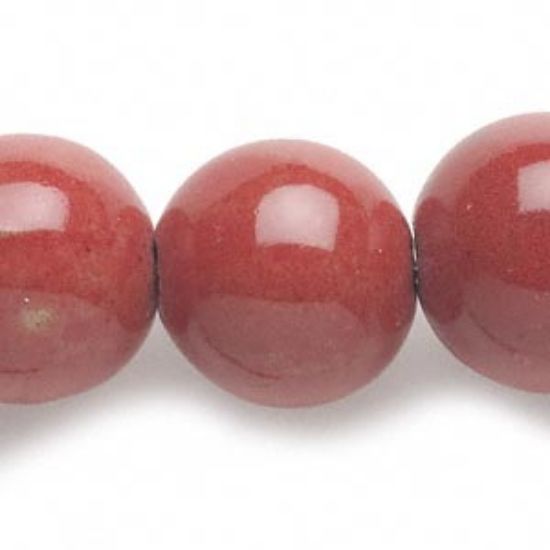 Picture of Bead, ceramic, red, 20-21mm round. Sold per 16-inch strand.