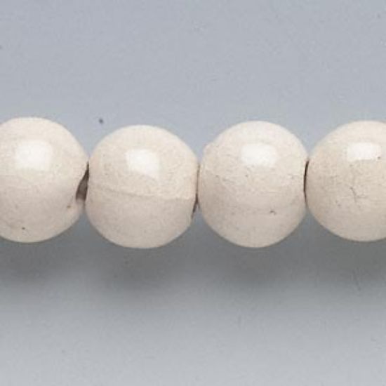Picture of Ceramic Bead Round 12-13mm Beige x38cm