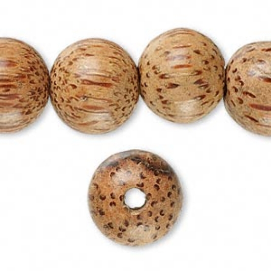 Picture of Palm Wood Bead 15mm round x5