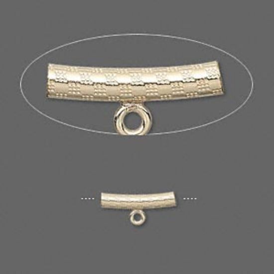 Picture of 14Kt Gold-Filled patterned curved Tube 13x2mm 1-loop x1