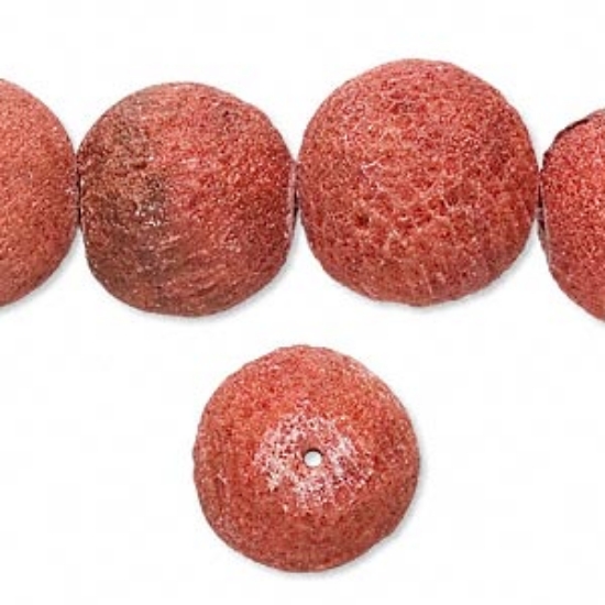 Picture of Sponge Coral (dyed) 16mm round Red x4