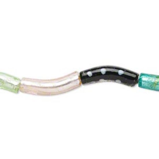 Picture of Lampworked glass Tube  37x10mm-39x12mm Multicolored x38cm 