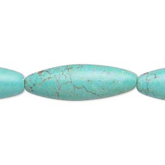 Picture of Magnesite (stabilized) Oval 30x10mm  light teal green x38cm