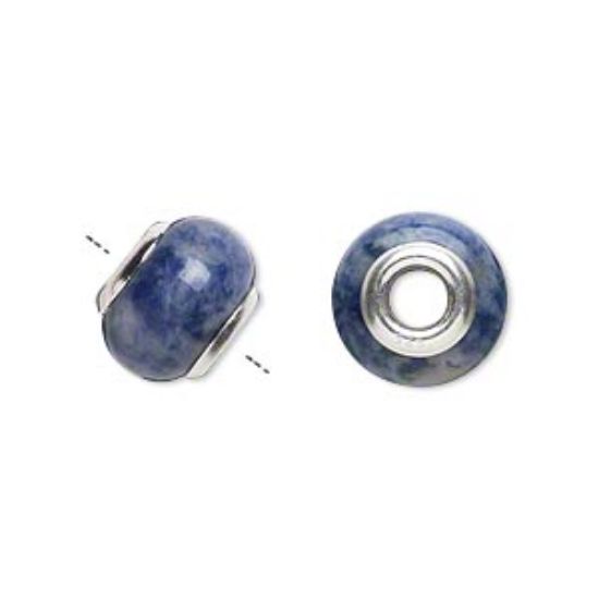 Picture of Sodalite Large Bead and 925 Silver grommets x1