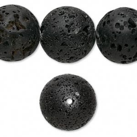 Picture of Lava Stone. bead 18mm round x10