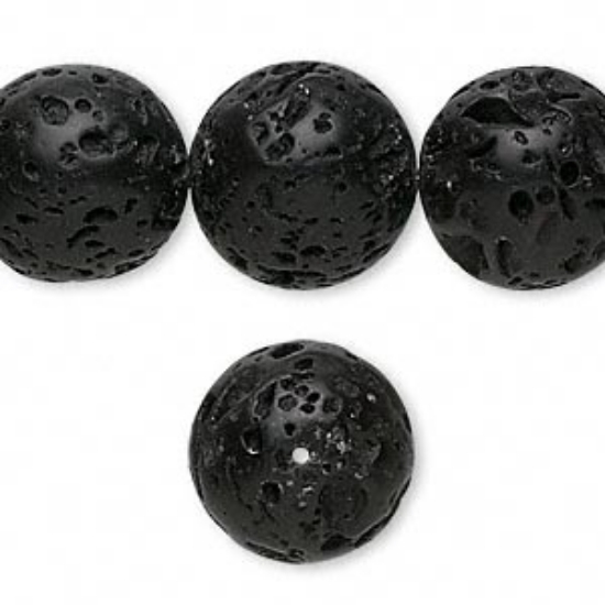 Picture of Lava Stone bead 16mm round x5