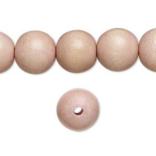 Picture of Wood Bead Light Mauve 12mm round x34