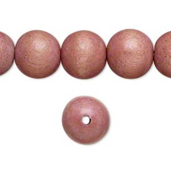 Picture of Wood Bead Mauve 12mm round x34