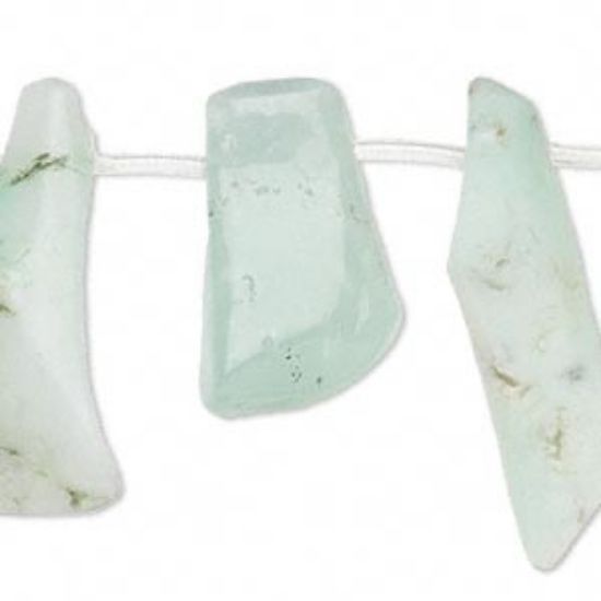 Picture of Chrysoprase (natural) light 18x8mm-34x29mm top-drilled freeform x10