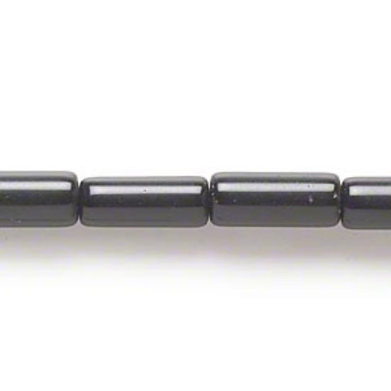 Picture of Obsidian 14x6mm-16x7mm round Tube Black x25