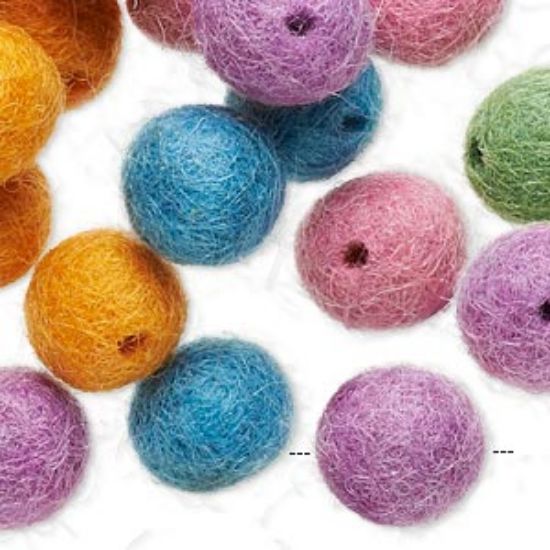 Picture of Felt Bead 12 mm Color Mix x25