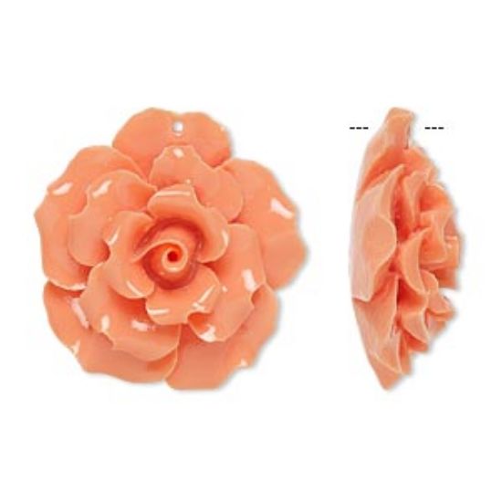Picture of Resin Focal Flower 35mm Light Salmon pink x1