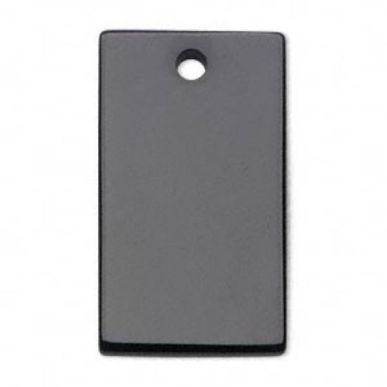 Picture of Black onyx (dyed) 37x22mm flat rectangle x1