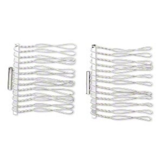 Picture of Hair comb Victoria Lynn™ Steel 50x37mm with brooch tube  Silver Tone x1