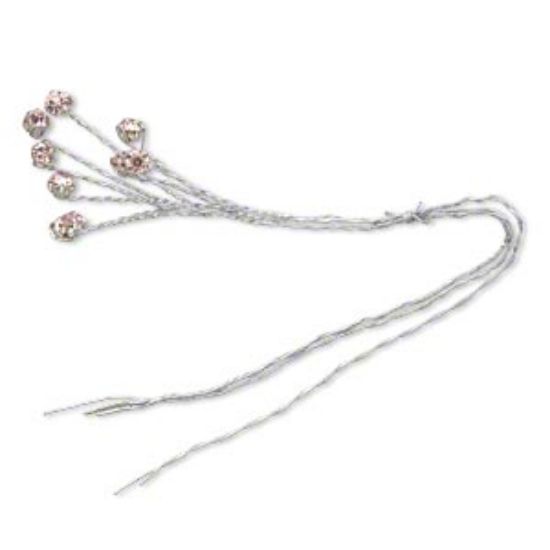 Picture of Wire pick Victoria Lynn™with 4 mm round chaton Pink x3