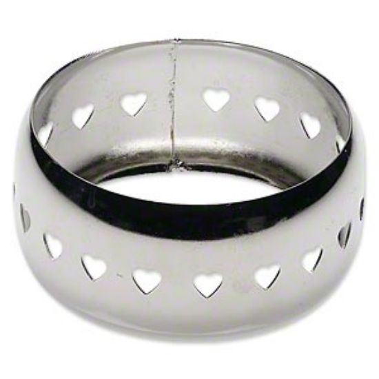 Picture of Bangle Bracelet Steel 36mm w/ open Heart design Silver Tone x1