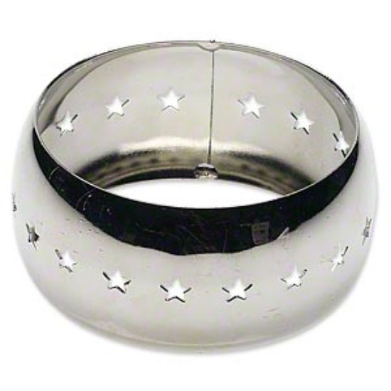 Picture of Bangle Bracelet Steel 36mm w/ open Star design Silver Tone x1