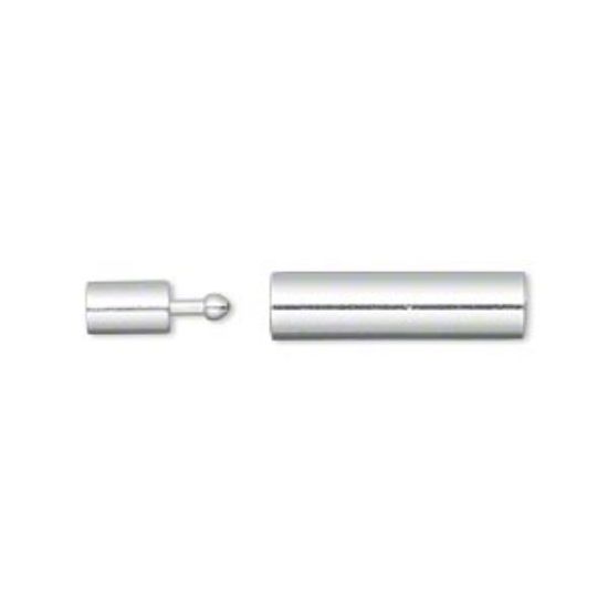 Picture of Clasp pop-style  Ø3mm glue-in round tube Silver Plated x1