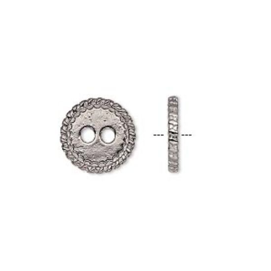 Picture of Button 12.5mm double-sided flat round with rope edge Gunmetal x10