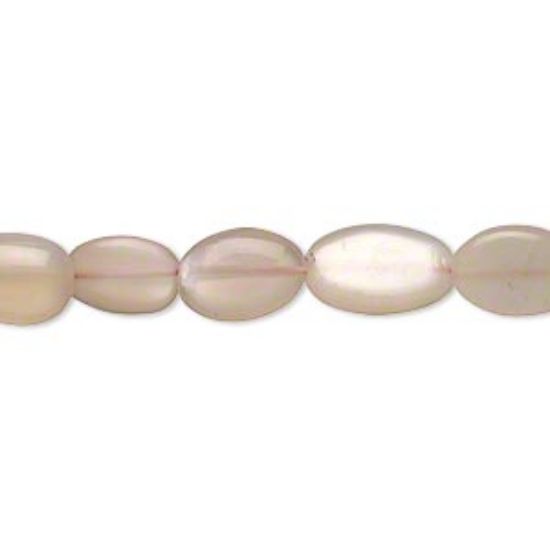 Picture of Peach Moonstone (natural) 8x7mm-13x8mm hand-cut puffed oval x35cm