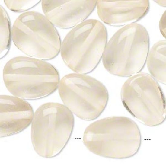 Picture of Resin Bead 25x19mm puffed teardrop Translucent Light Yellow x10